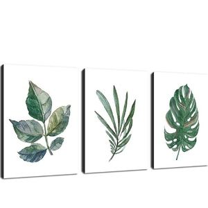 Green Leaf Canvas Art Set